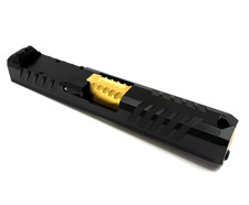 HTA Glock 19 Gen 1-3 Black Predator Complete Slide RMR Cut Gold Fluted Barrel