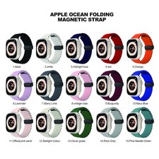 Silicone Watch Band with Folding Magnetic Clasp for Apple Watch S10/9/8/7/6 38mm