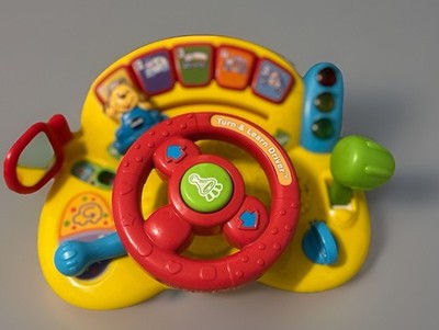 VTech Turn and Learn Driver Steering Wheel Car Sounds MINT Tested Works