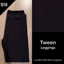 LuLaRoe BRAND NEW Leggings Solid BLACK Rare Tween Fits Sizes 00-0