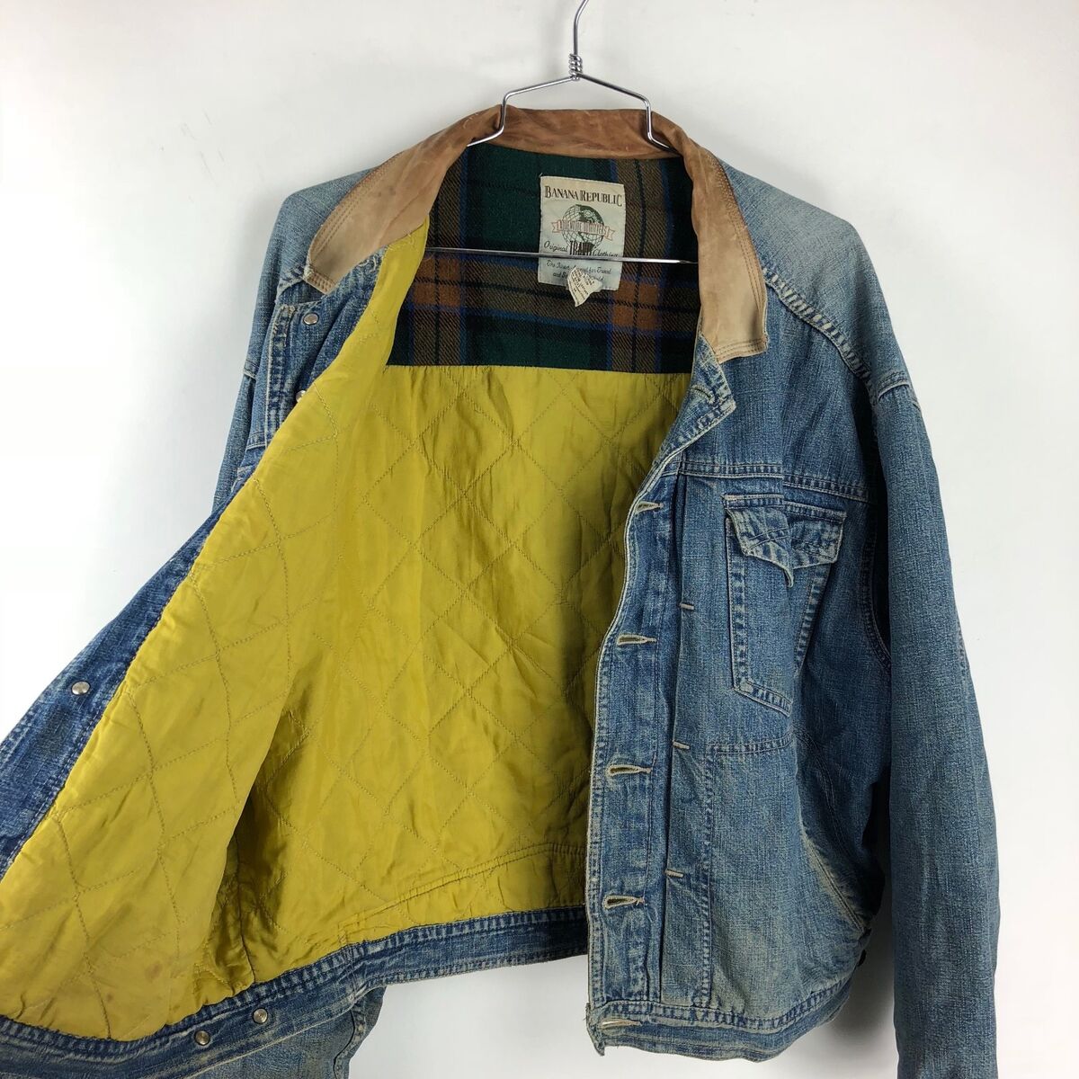 Vintage Banana Republic Denim Jacket Wool Insulated Size Vintage Banana Republic Denim Jacket Wool Insulated Size