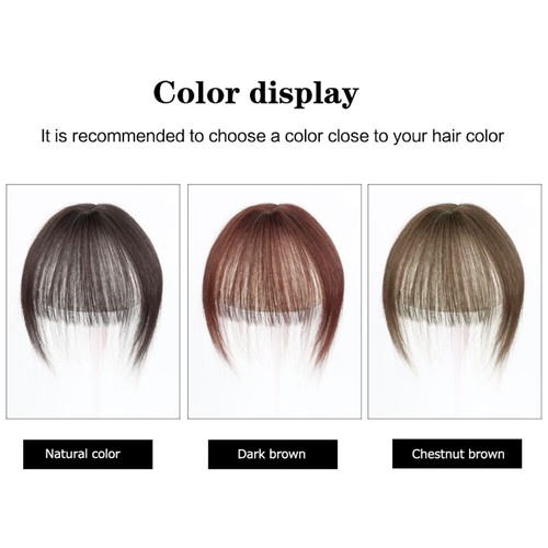 Human Hair Thin Topper With Air Bangs Clip in Top Wig Hairpiece For Women - Picture 4 of 23