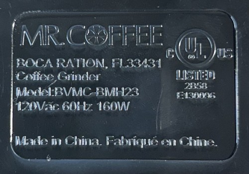 Mr Coffee Automatic Burr Mill Grinder BVMC-BMH23 Motor Base Part Only w/Manual - Picture 6 of 6