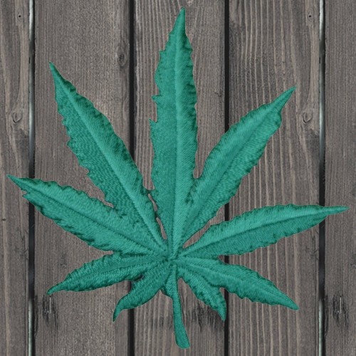 Weed Leaf Embroidered Patch — Iron On - Picture 1 of 2