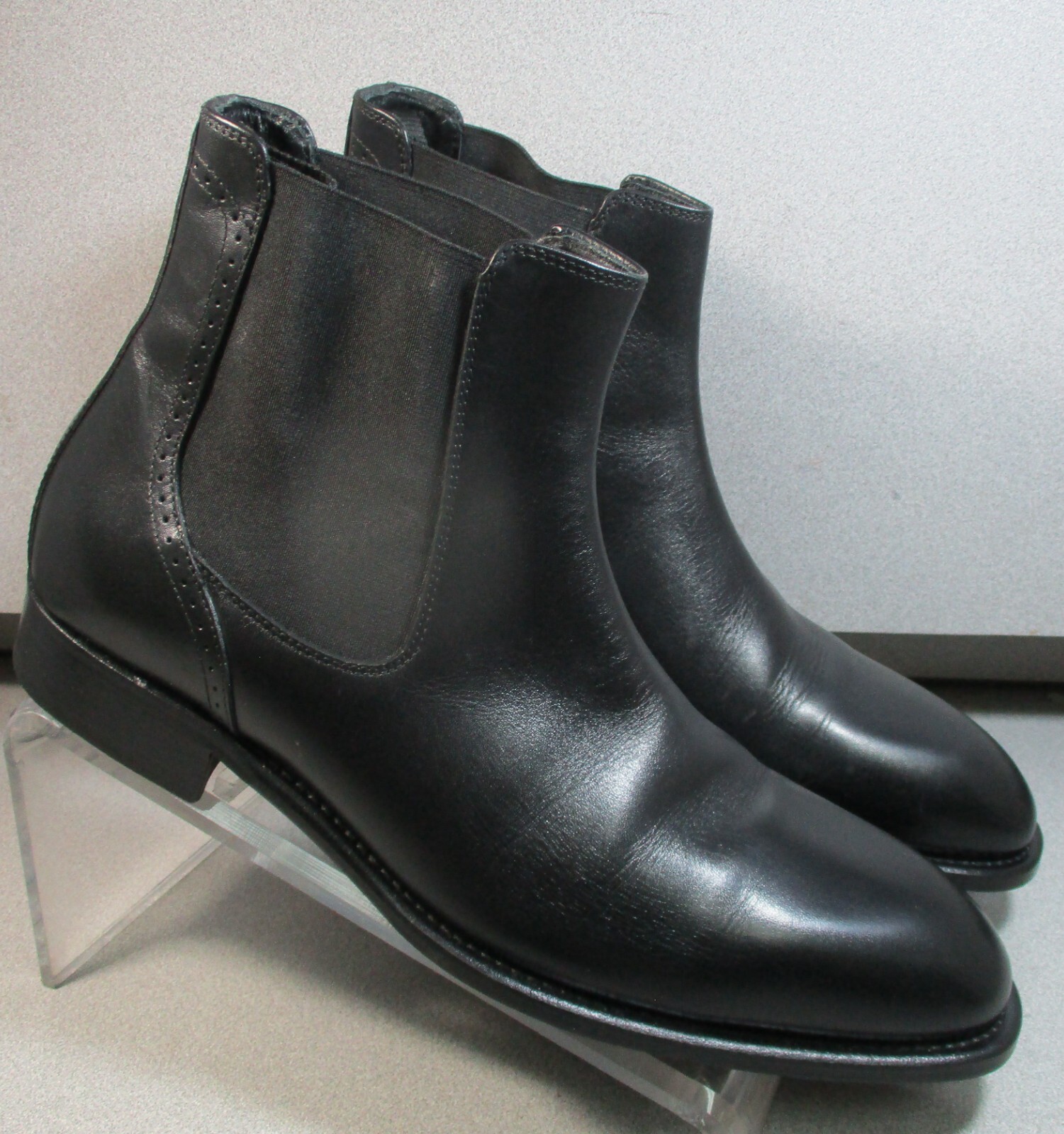 246021 PFBTi60 ELLSWORTH MEN SHOE 9.5 BLACK LEATHER MADE INITALY