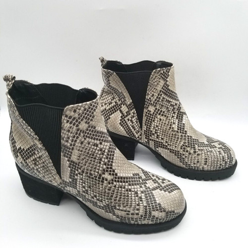 Mia Womens Jody GS875004S Biege Brown Snake Print Chelsea Boots Size 8