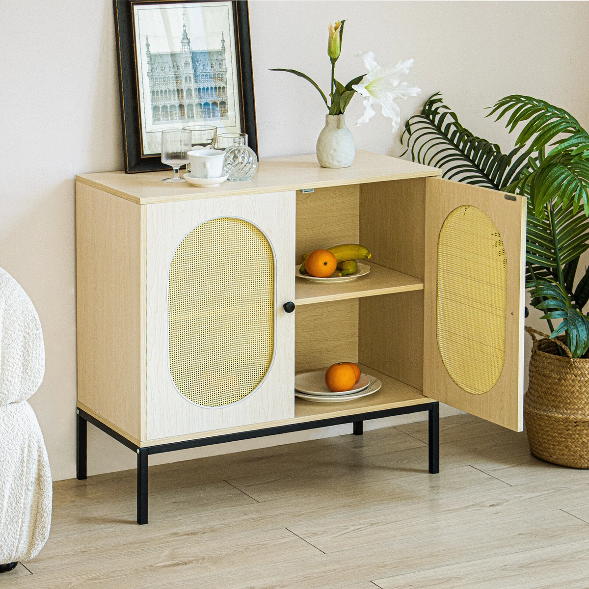 Accent Cabinet Sideboard Buffet Storage Cabinet with 2 Doors for