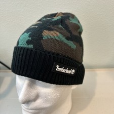 Timberland Beanie Mens Maudslay Camp Jacquard Brown Green Camouflage 38 MSRP