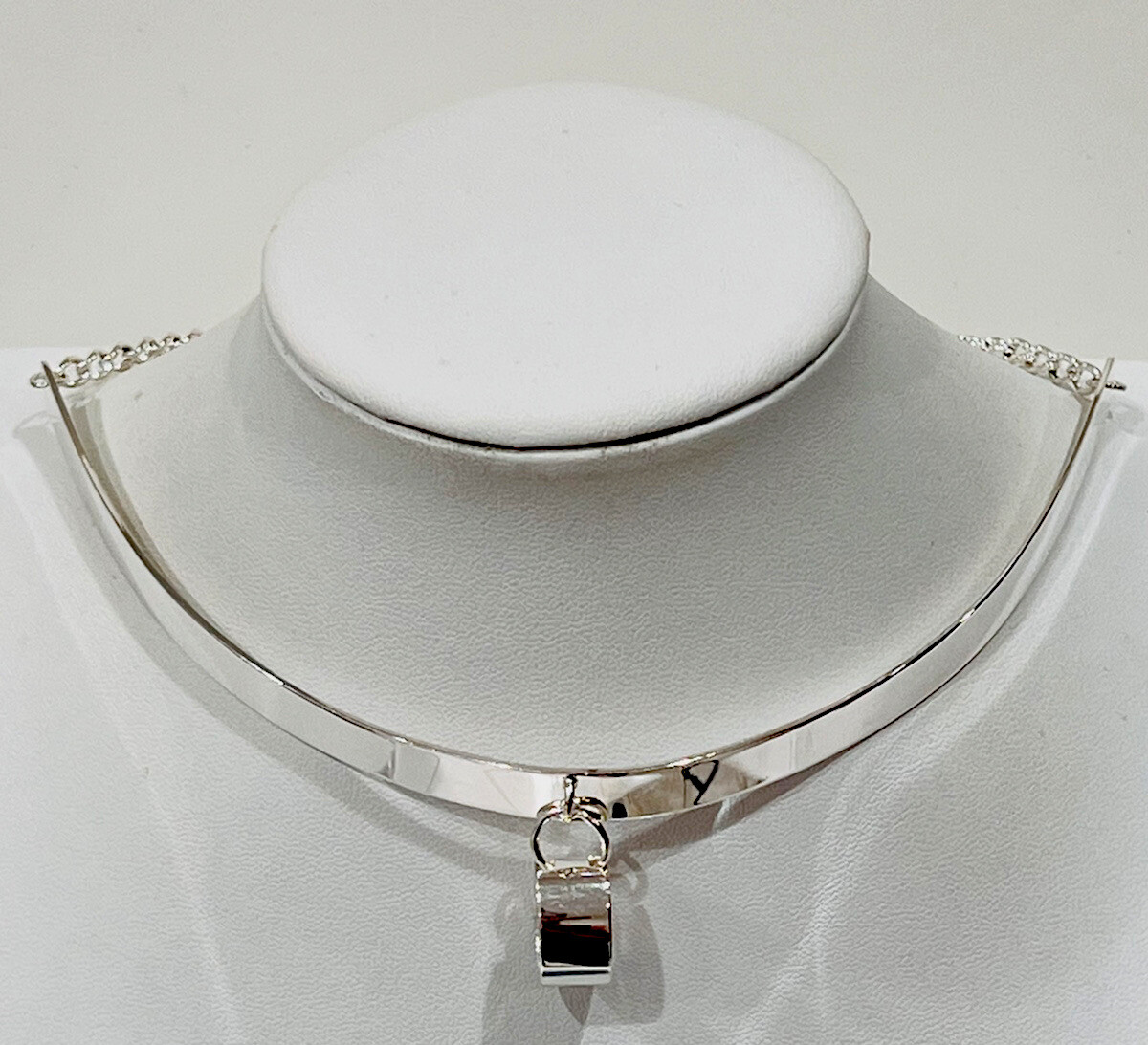 Signed Givenchy Vintage New 925 Sterling Silver Dangle Choker 