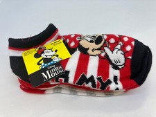NWT 5 Pairs Girl's No Show Minnie Mouse Socks Size 6 - 8 1/2