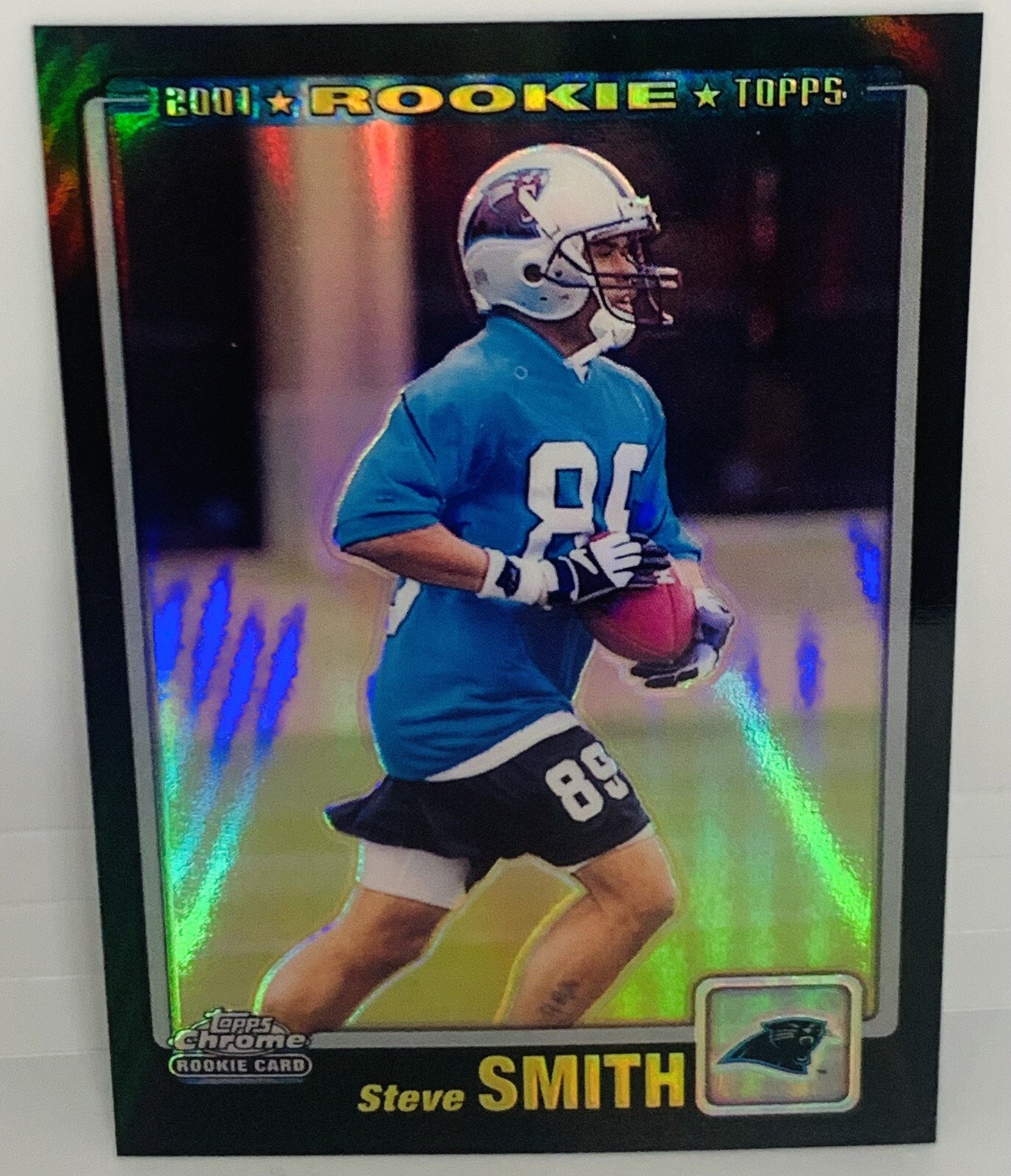 2001 Topps Chrome Steve Smith Rookie BLACK Refractor /100 Carolina Panthers Utah