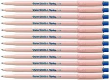 Paper Mate Replay  Blue Erasable Ballpoint Pens With Eraser 12 Pieces New