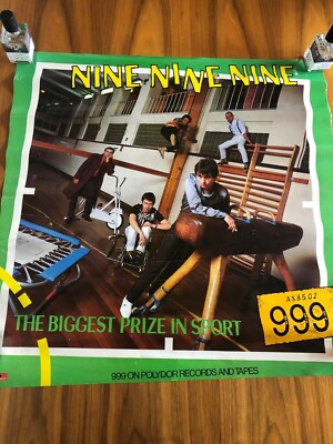 Genuine 1980 999 Biggest Prize In Sport Promo Punk Poster