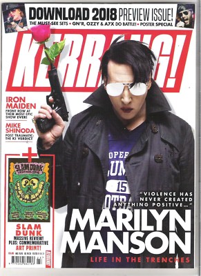 KERRANG #1725 Marilyn Manson:Download:Iron Maiden:Mike Shinoda + POSTERS