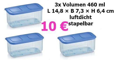 Tupperware Clear Mates 460 Ml (2er Set) - Klare Frischhaltedosen Für Lebensmittel