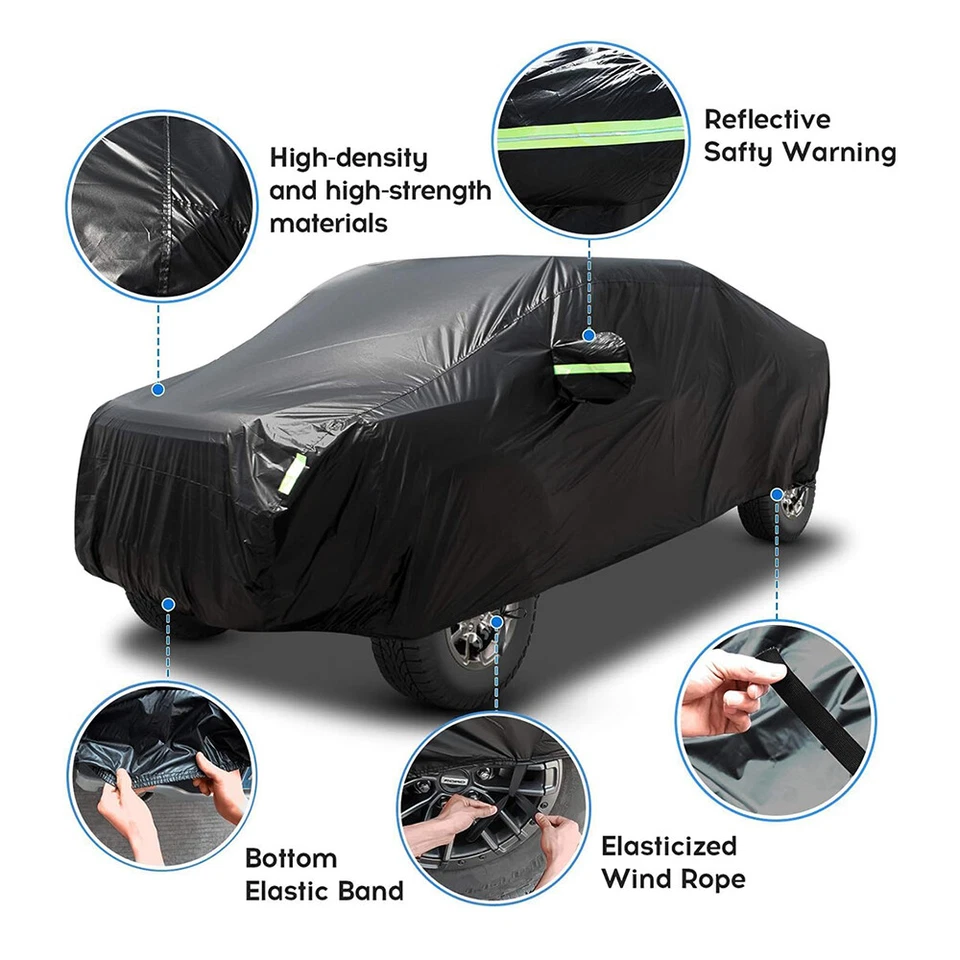 For Chevy C10 C20 C30 C1500 Pickup Truck Car Cover Waterproof UV Protector Black Foto 3 de 4
