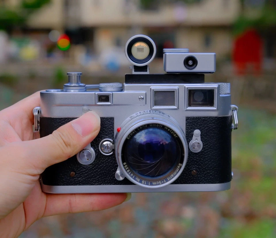 Adaptador de flash buscador de zapatas doble de latón macizo estilo vintage para Leica M-M11 Foto 2 de 4