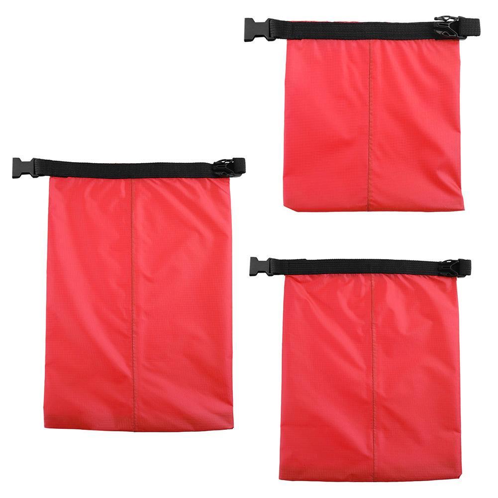 3pcs Coated Silicone Fabric Pressure Waterproof Dry Bags Storage Pouch