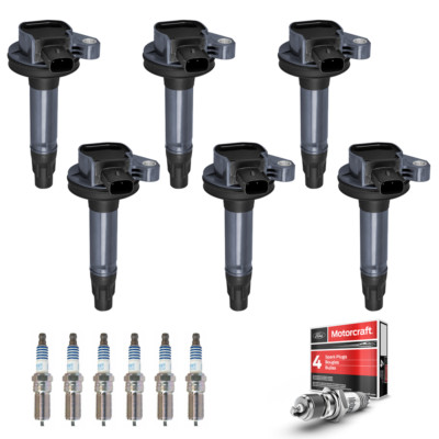 6 Ignition Coil + 6 Motorcraft Spark Plug For Ford F-150 3.7L V6 UF553