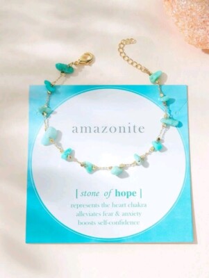 Amazonite  Adjustable Bracelet  Stone of Hope the Heart Chakra 