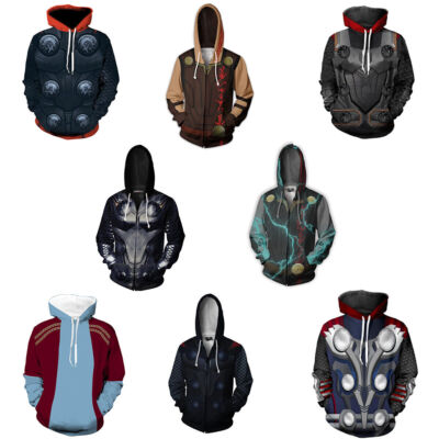 Thor 4 Love and Thunder 3D Hoodies Cosplay Sweatshirts Sport Jacke Coat Kostüme