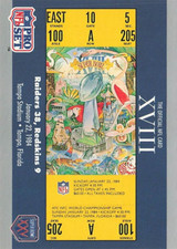 1990-91 Pro Set Super Bowl #18 SB XVIII TICKET
