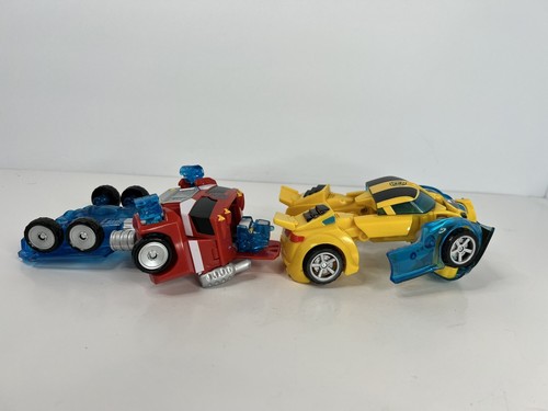 Transformers Rescue Bots Optimus Prime & Bumblebee Camaro Hasbro LOT OF 2 - Picture 3 of 9