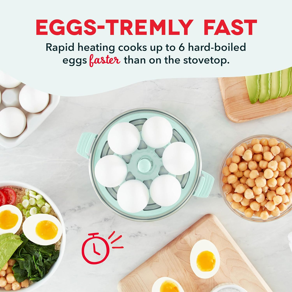 6-in-1 Egg Cooker for Perfect Boiled, Poached, Scrambled Eggs & Omelets