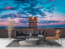 3D Seascape Chair Wallpaper Wall Mural Removable Self-adhesive Sticker2091