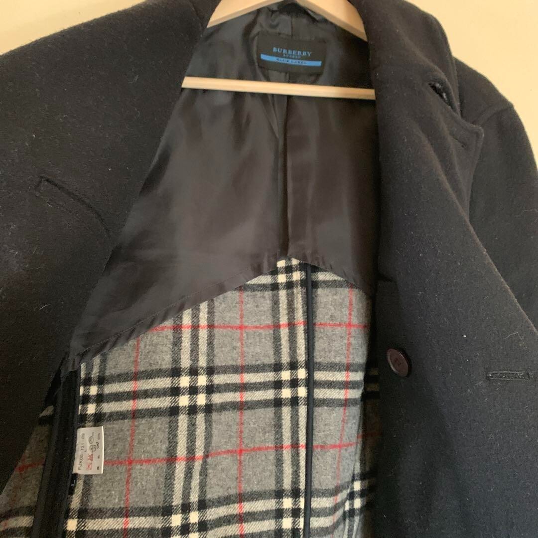 Burberry Blue Label Pea Coat Jacket Women's Size 38 Black FJK05