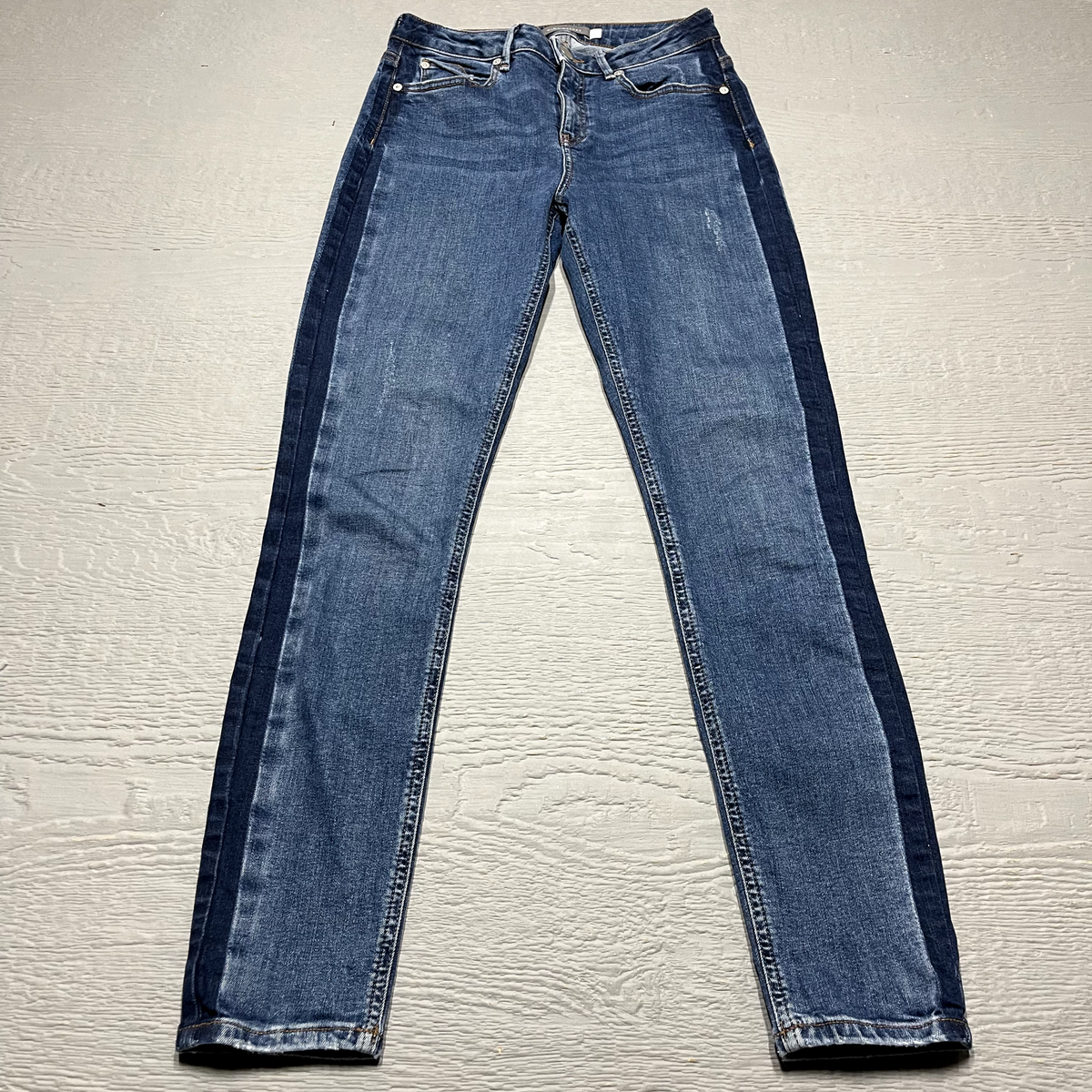 Mint Velvet Jeans Womens R Blue Side Stripe Mid Rise Skinny