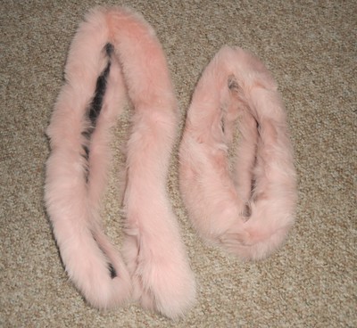 Genuine Neiman Marcus Ballet Pink Fox Fur Stole & Matching  display picture 1