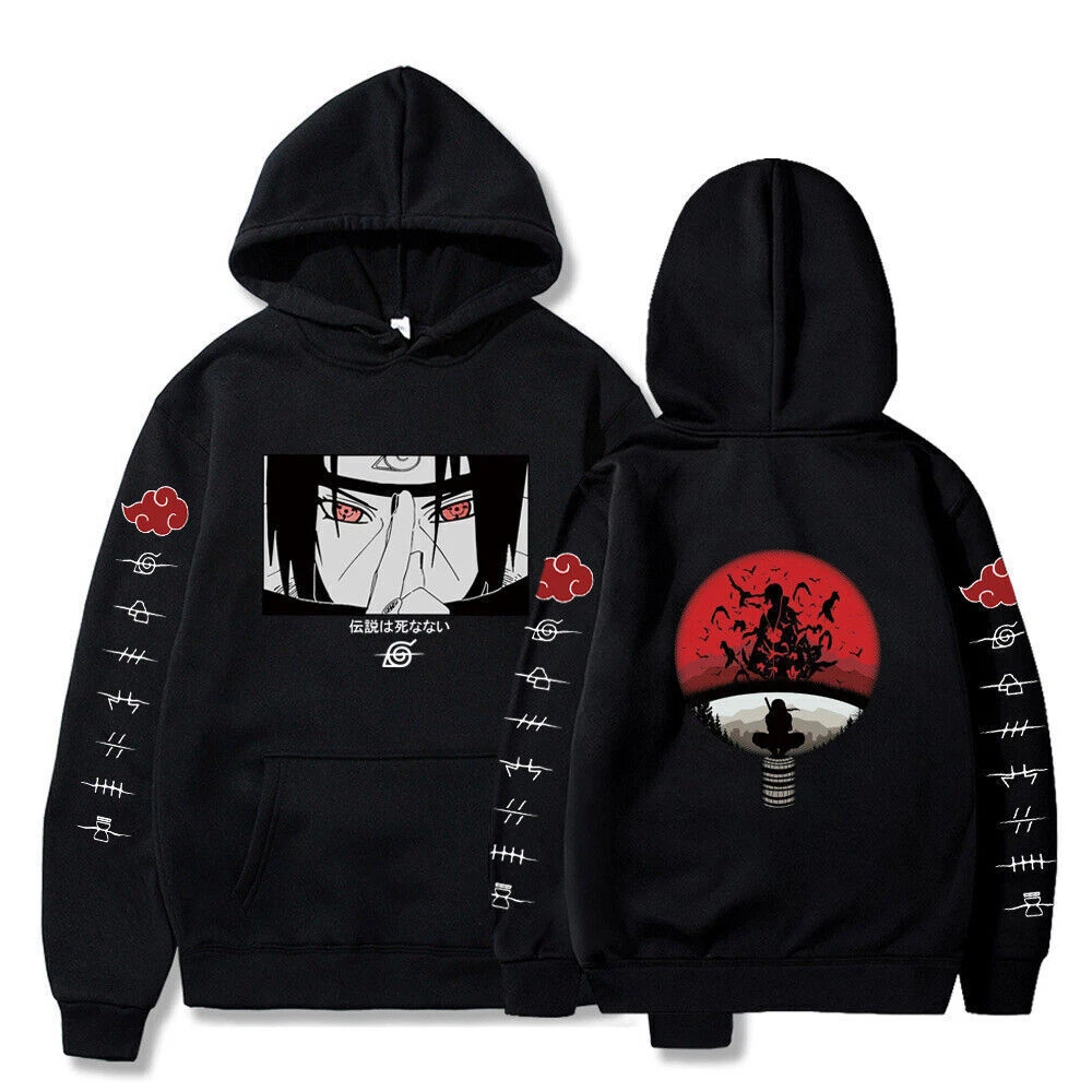 Anime Naruto Akatsuki Red Cloud Japanese Hoodie Hooded Adults Men Costume  Tops♢ | eBay
