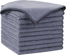AIDEA Microfiber Cleaning Cloths Grey 10PK, Micro Fiber Cloth for Cleaning Cars,