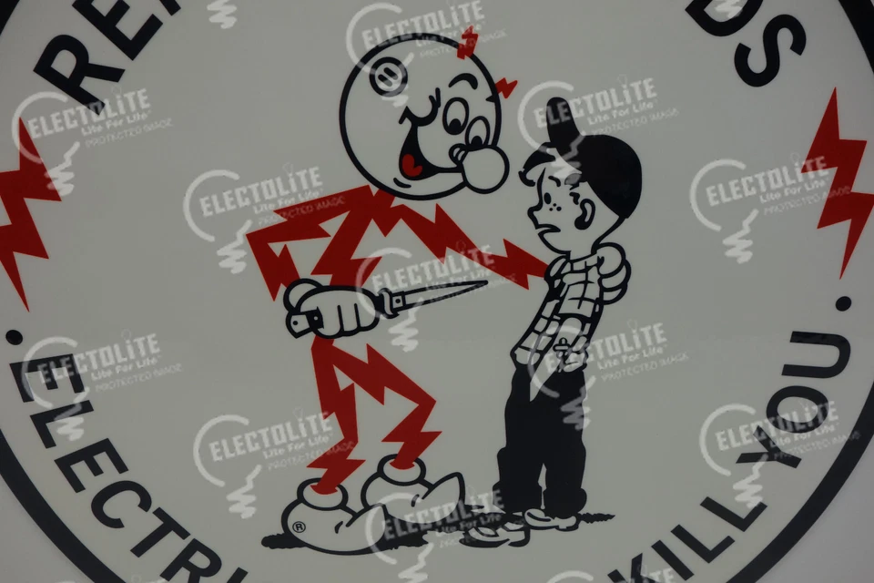 Reddy Kilowatt KNIFE SAFETY POWER ELECTRIC LIGHT COMPANY MEDIUM 12" IN DIAMETER! - Image 2 of 3