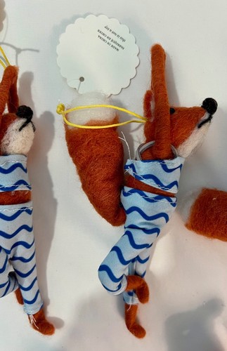 NEW ANTHROPOLOGIE "YOGA FOX" WOOL-FELTED ORNAMENT (Single Ornament) - Picture 4 of 7