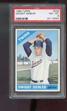 1966 Topps #546 Dwight Siebler PSA 8 Graded Baseball Card MLB Minnesota Twins HN