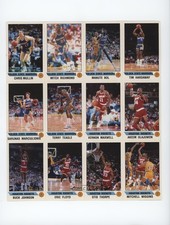 1990-91 Album Stickers Uncut Sheet Sleepy Floyd Chris Mullin Mitch Richmond 0au4