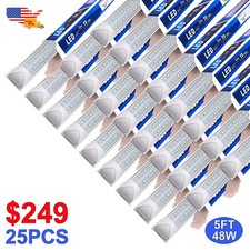 5FT Led Tube Light 25 Pack V Shaped 48W T8 Linkable 6500K Led Shop Light Fixture