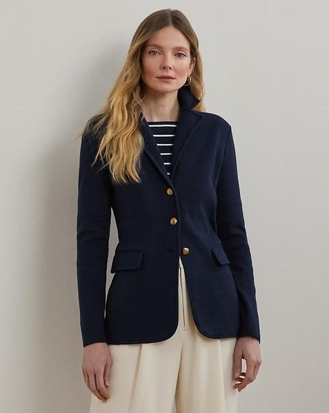 Women Polo Ralph Lauren Jacket Navy Cotton XL