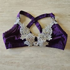 Weissman Balera Purple Cream Dance Top Bra Lyrical Contemporary Jazz NWOT