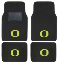 4PC NCAA Oregon Ducks Car Truck Black All Weather Carpet Floor Mats