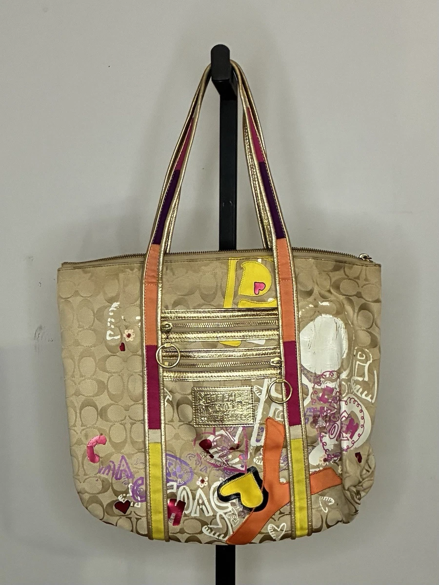 Coach Poppy Graffiti Glam Tote for sale | eBay