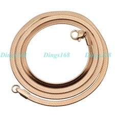 Real 18K Rose Gold Filled Tarnish-Free 3 mm 18 inch Herringbone Chain Necklace