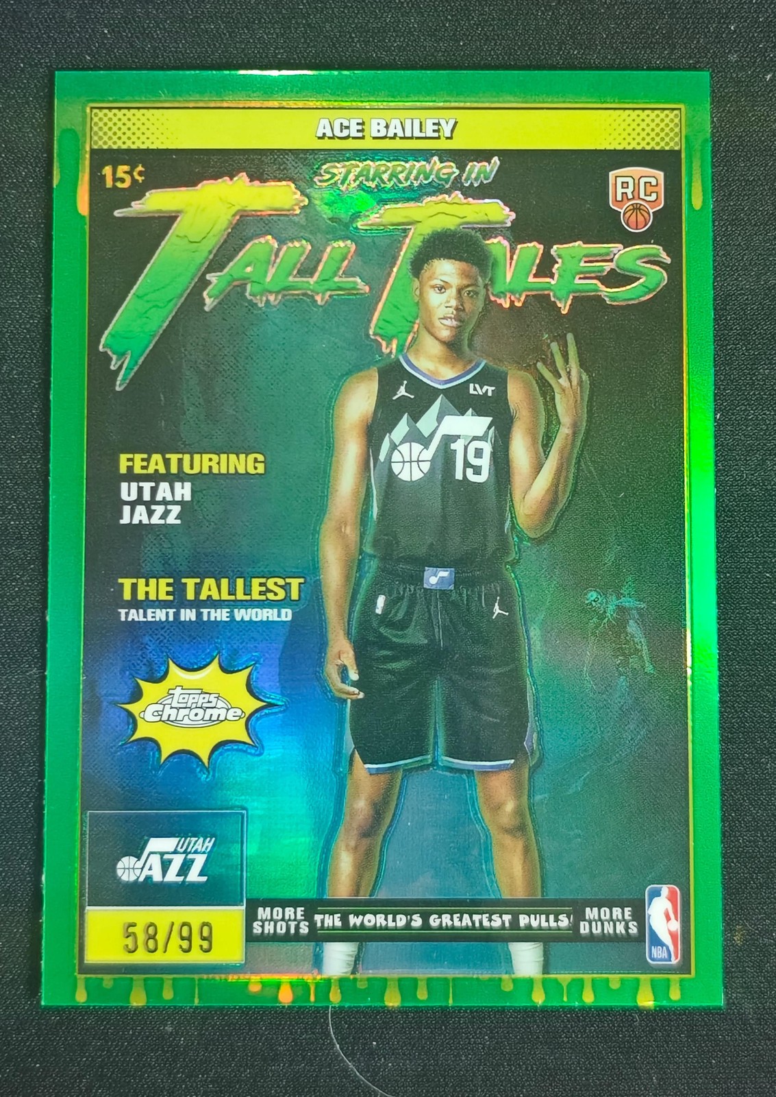 2025-26 Topps Chrome Ace Bailey RC Rookie Tall Tales Green /99