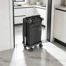 2-in-1 Shopping Trolley, Wide Handle Wheeled Grocery Cart w/Removable Cooler Bag