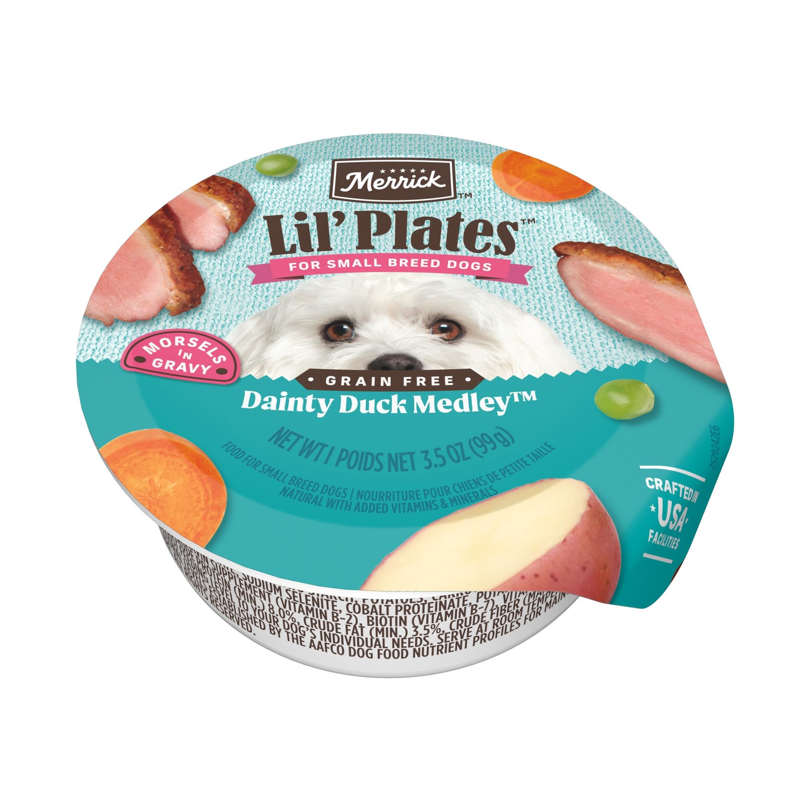 Merrick Lil' Plates Grain Free Small Breed Wet Dog Food, Dainty Duck Medley 12-p