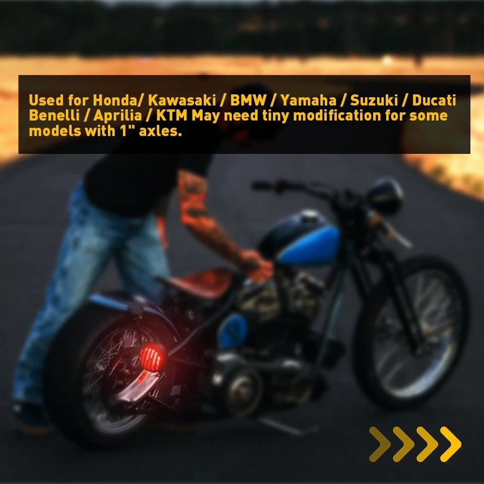 Soporte de matrícula de motocicleta de montaje lateral con luz trasera de freno para Harley EE. UU. Foto 2 de 4