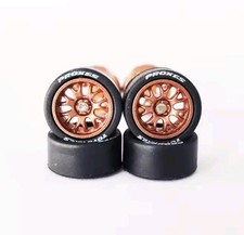 5 Sets BBS Bronze Rims  Toyo 11mm Real Rider Rubber Tires 1/64 Wheel Swap