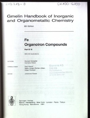 Gmelin handbook of inorganic and organometallic chemistry; Fe. Organoiron compou